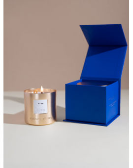 INTERIEUR- DECORATION|Bougie Message Gravé Azur Fleur d'Oranger 190 gr|MAISON SHIIBA|Bougie personnalisée|
