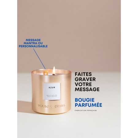 INTERIEUR-DECORATION|Bougie Message Gravé Azur Fleur Oranger 190 grMAISON SHIIBABougie personnalisée