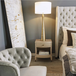 INTERIEUR-DECORATION|Lampe MALIA laiton antiqueBLANC D'IVOIRELampes