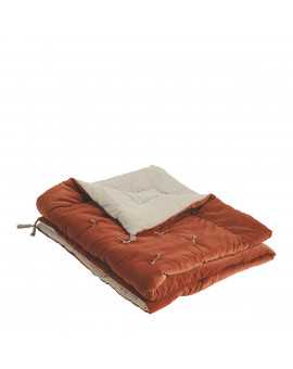 INTERIEUR- DECORATION|Futon MATTEO velvet and linen - Burnt orangeBLANC D'IVOIREFutons, Quilts