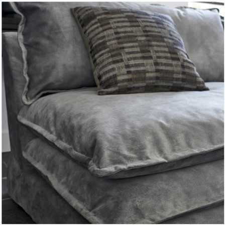 Light grey velvet LEO sofa - Parfum d'intérieur bougie parfumée et...