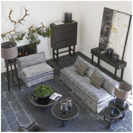 Light grey velvet LEO sofa - Parfum d'intérieur bougie parfumée et...