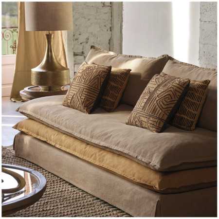 LEO caramel and ochre sofa