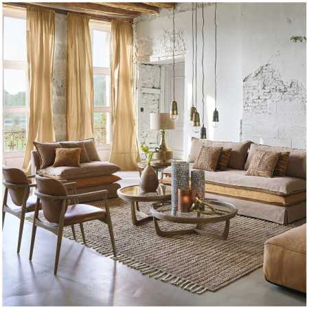 LEO caramel and ochre sofa