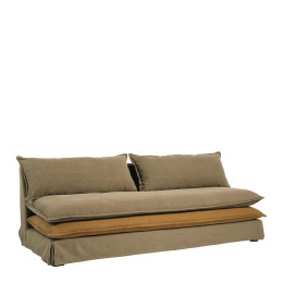 LEO caramel and ochre sofa