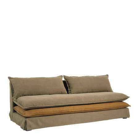 LEO caramel and ochre sofa