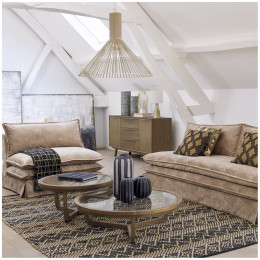 INTERIEUR-DECORATION|Canapé LEO velours châtainBLANC D'IVOIRECanapes