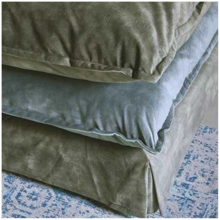 Sofa LEO velvet foam and gray blue