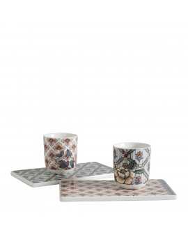 Caja de 2 tazas y 2 bandejas - Madame de Pompadour