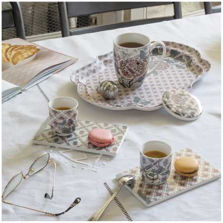 INTERIEUR-DECORATION|Coffret 2 tasses 2 plateaux Madame de PompadourMATHILDE MCoffrets cadeaux