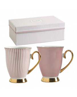 Caja de 2 tazas Madame de Récamier rosa