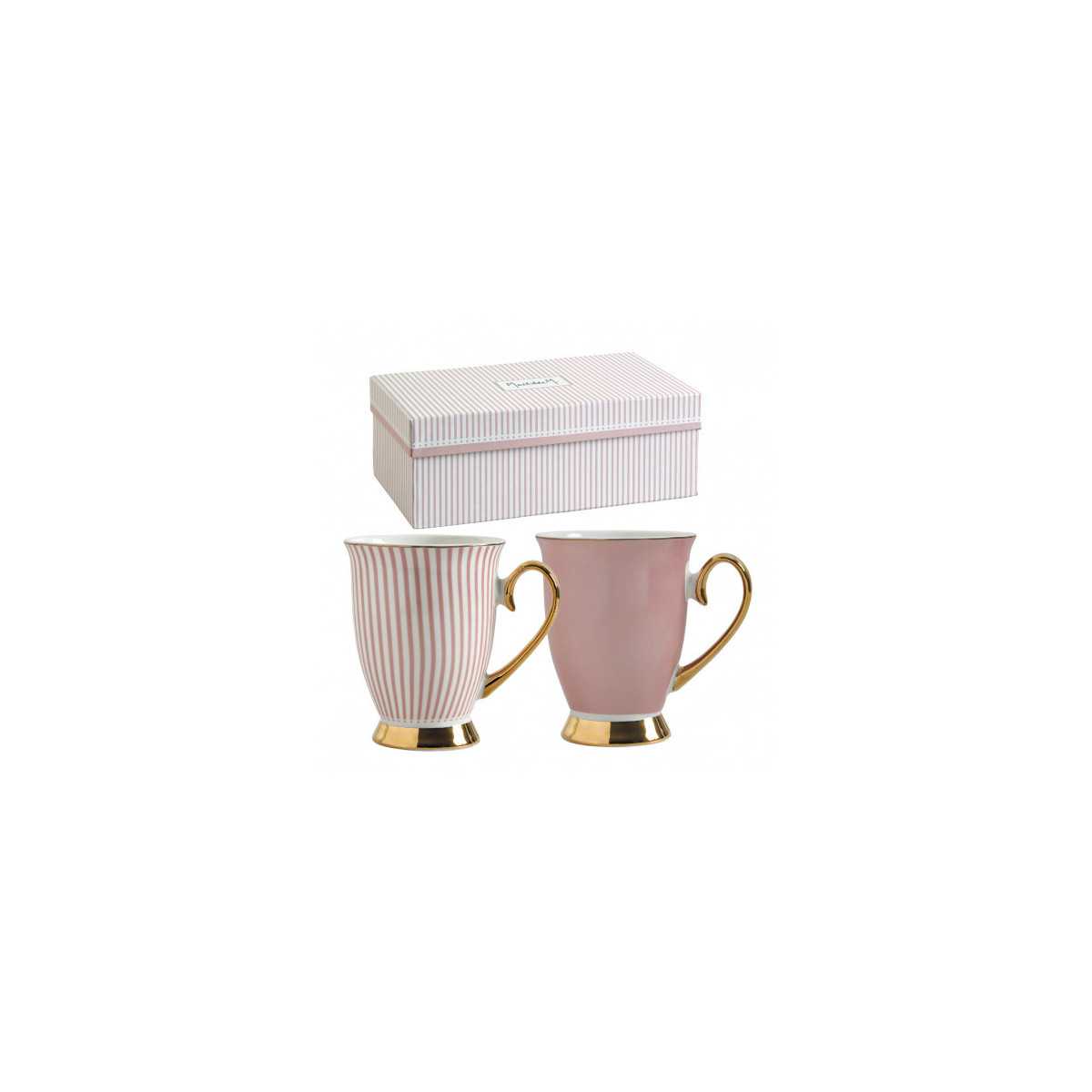 INTERIEUR-DECORATION|Box of 2 Mugs Madame de Récamier pinkMATHILDE MGift boxesBring to your table a refined touch at any time of the day with this box of 2 mugs Madame de Récamier Noir. Their décor will seduce you with its sober lines and elegant golden touches.