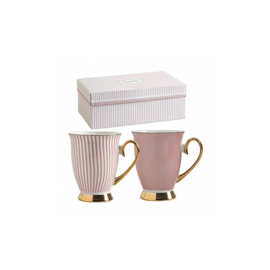 INTERIEUR-DECORATION|Box of 2 Mugs Madame de Récamier pinkMATHILDE MGift boxesBring to your table a refined touch at any time of the day with this box of 2 mugs Madame de Récamier Noir. Their décor will seduce you with its sober lines and elegant golden touches.