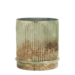 Jarrón fotóforo Estriado dorado oxidado