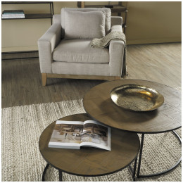 Set 2 round coffee tables AMELIE