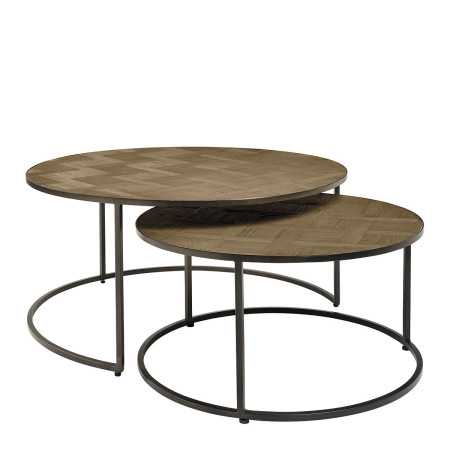 Set 2 round coffee tables AMELIE