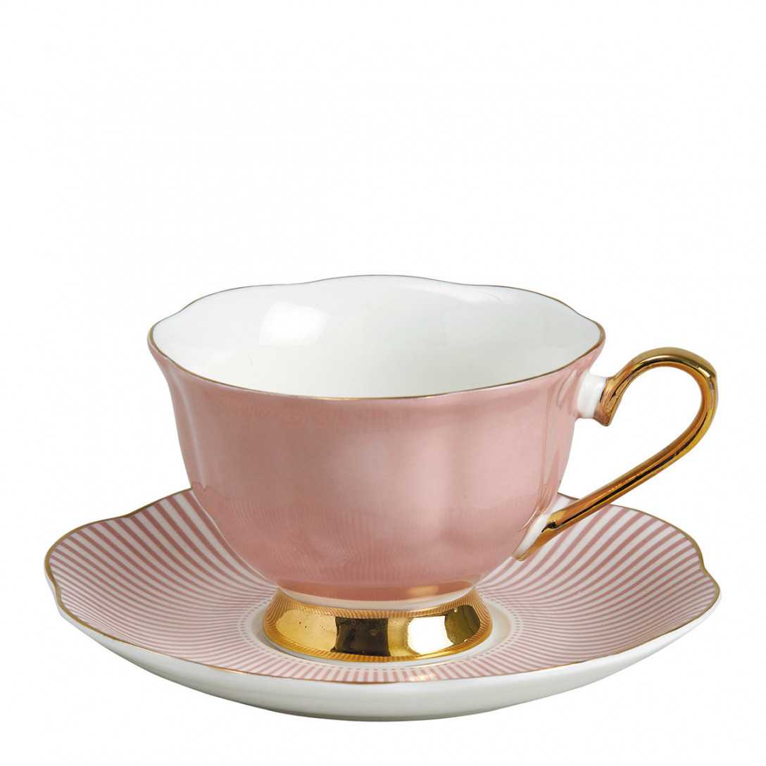 Tasse à thé Madame Récamier pois rose
