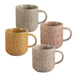 INTERIEUR-DECORATION|Set de 4 mugs en porcelaine Bella TerraMATHILDE MTasses et théières