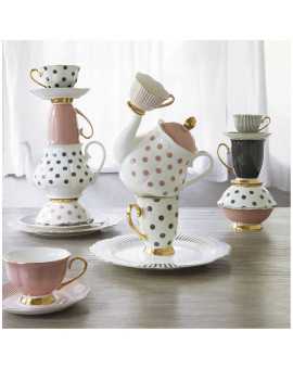 INTERIEUR- DECORATION|Madame de Récamier Coffee Cup Set of 4 - GreyMATHILDE MCups and teapots