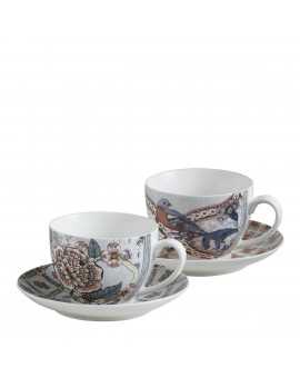 INTERIEUR- DECORATION|Madame de Récamier teapot and 2 teacups set - GreyMATHILDE MART OF THE TABLE