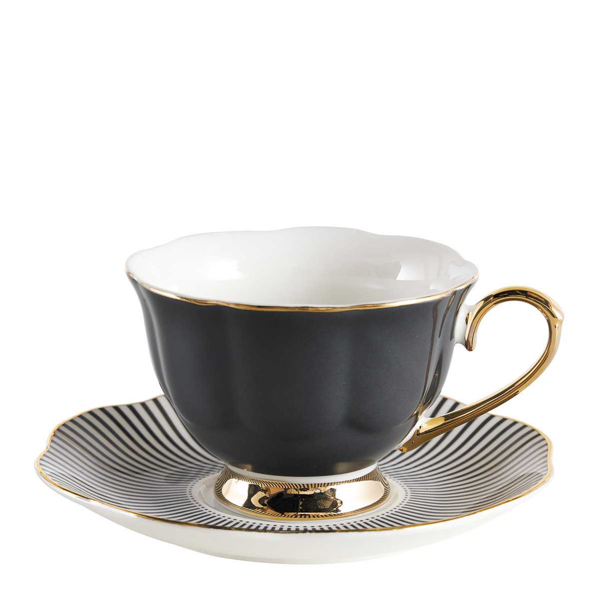 Madame de Récamier Tea Cup - Dark Grey - Parfum d'intérieur bougie...