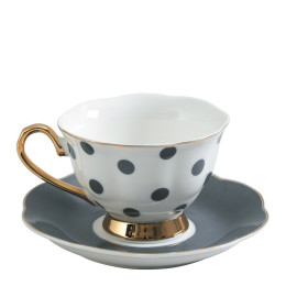 Teetasse Madame Récamier graue Erbsen