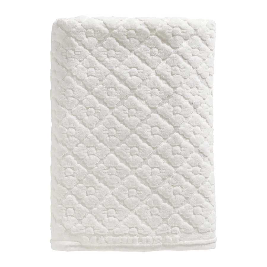 Bath towel Softness Floral white - Parfum d'intérieur bougie parfu...