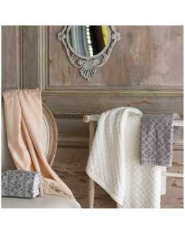 INTERIEUR- DECORATION|Bath towel Softness Floral whiteMATHILDE MTowels