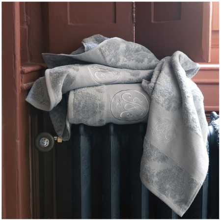 Bath towel Grey embroidery