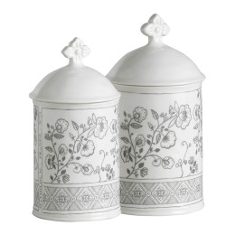 Set de 2 pots à coton Paradis Fleuri