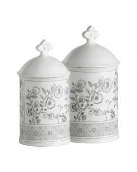 Set di 2 vasi in cotone Paradis Fleuri