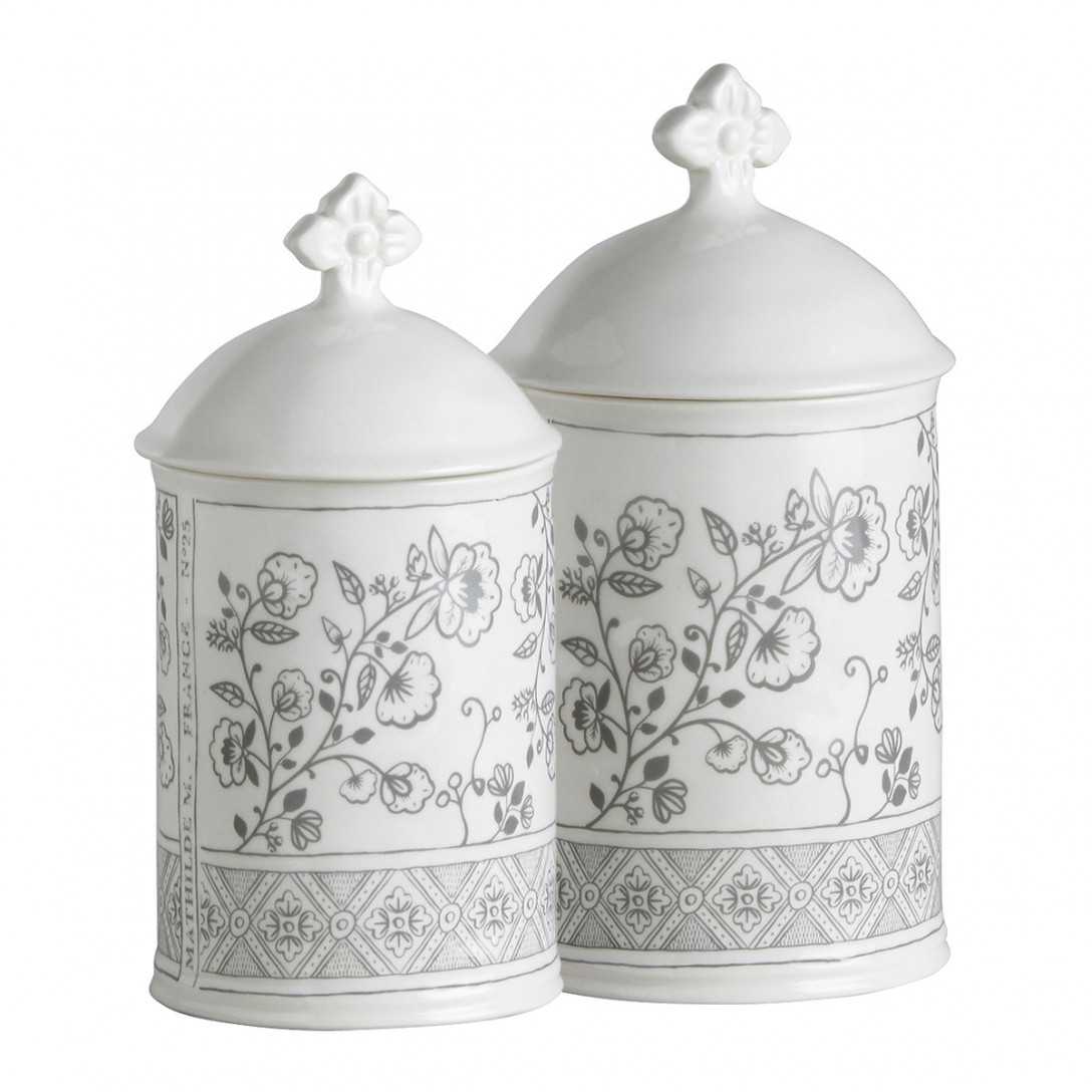 Set di 2 vasi in cotone Paradis Fleuri
