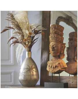 INTERIEUR- DECORATION|Photophore vase Golden StriatedBLANC D'IVOIREVotives and Lanterns