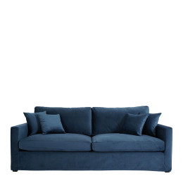 INTERIEUR-DECORATION|Blaues ANGIE SofaBLANC D'IVOIRESofasKomfort und Eleganz werden mit dem ANGIE Sofa aus mitternachtsblauem Samt in Ihr Wohnzimmer eingeladen. Dieses Must-See-Stück wird der Schauplatz unvergesslicher Momente sein, mit Familie oder Freunden.
