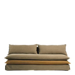 LEO caramel and ochre sofa