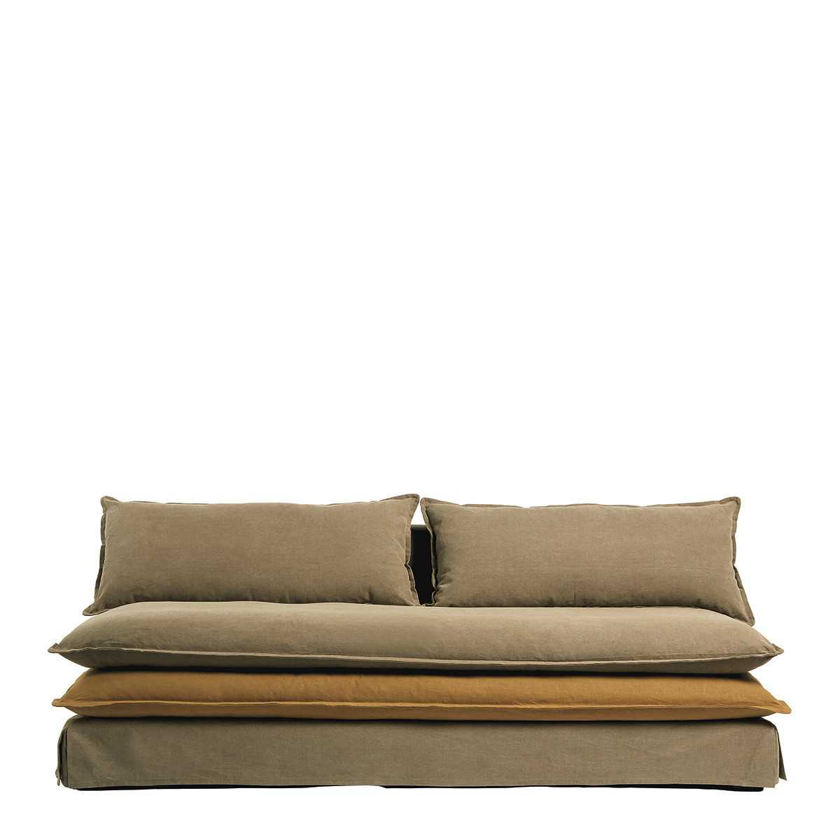 LEO caramel and ochre sofa