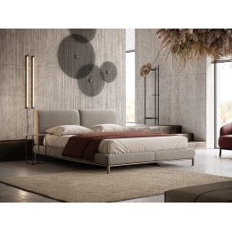 INTERIEUR-DECORATION|Lit MARGOT cuir naturelDOMKAPALits