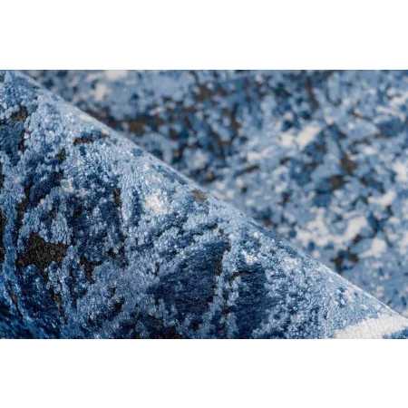 Woonkamer vloerkleed met blauwe Elysée franjes