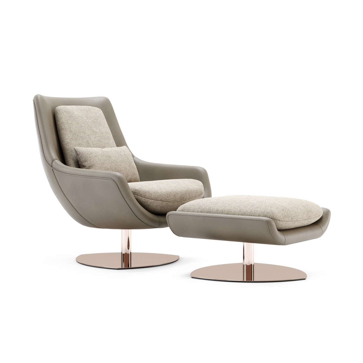 ELBA Armchair Leather and Fabric