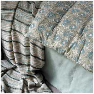 INTERIEUR- DECORATION|Futon JUNGLE blueBLANC D'IVOIREFutons, Quilts