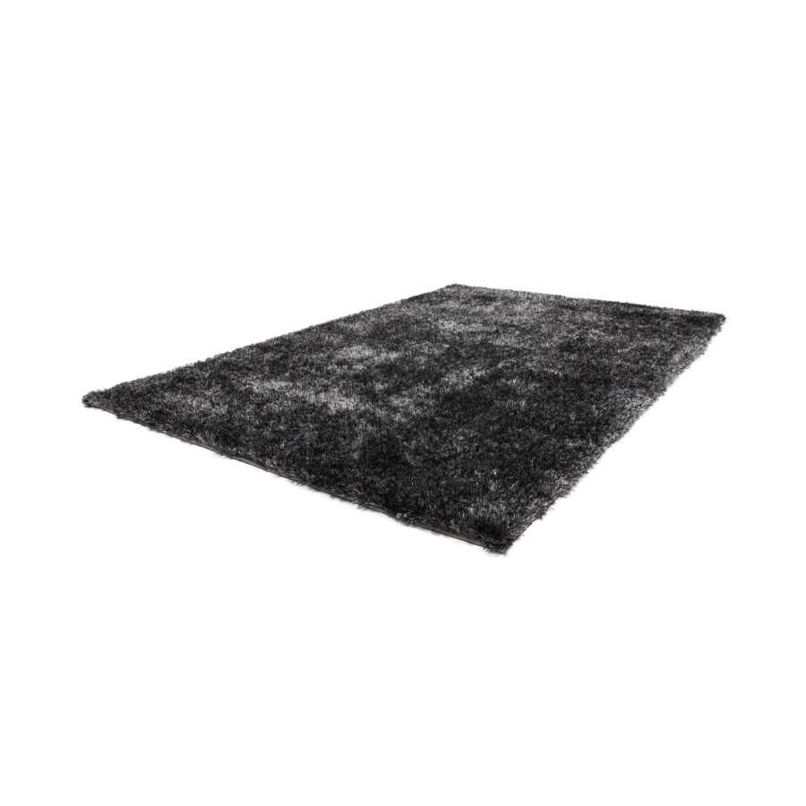 Wohnzimmer Teppich uni shaggy Twist graphit