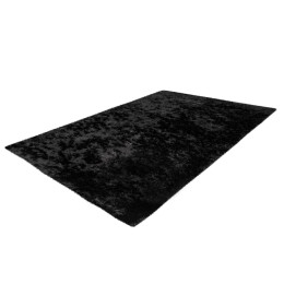 Alfombra de salón lisa peluda Twist negro
