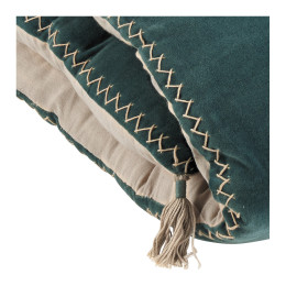 INTERIEUR-DECORATION|Futon MATTEO velours et lin - PétroleBLANC D'IVOIREFutons, Courtepointes