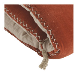 Futon MATTEO Samt und Leinen Gebranntes Orange