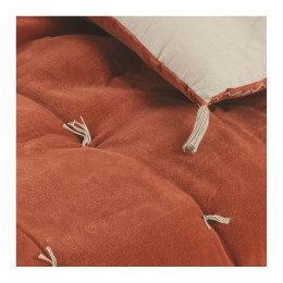 Futon MATTEO velvet and linen Burnt orange