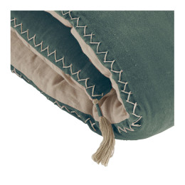 Futon MATTEO velvet and linen Celadon