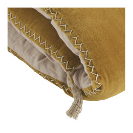 INTERIEUR-DECORATION|Futon MATTEO velours et lin SafranBLANC D'IVOIREFutons, Courtepointes