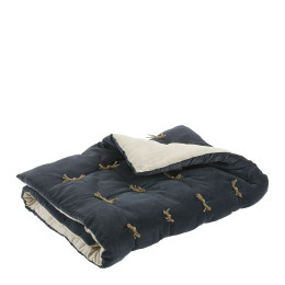 Futon MATTEO Samt und Leinen Mitternachtsblau