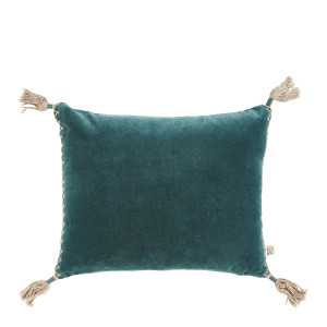Cushion MATTEO velvet and linen - Oil