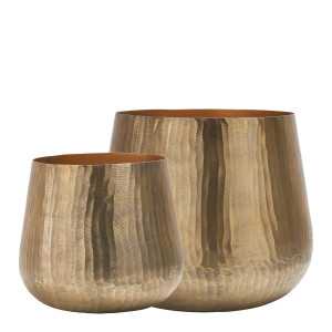 INTERIEUR- DECORATION|Vase ELIAS en métal doré - Petit modèle - H. 22 cm|BLANC D'IVOIRE|Vases|